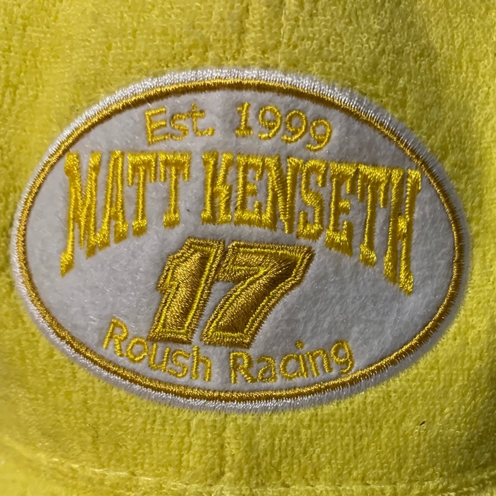 RARE NASCAR Matt Kenneth Signed Yellow Terrycloth Trucker Hat - Picture 3 of 6